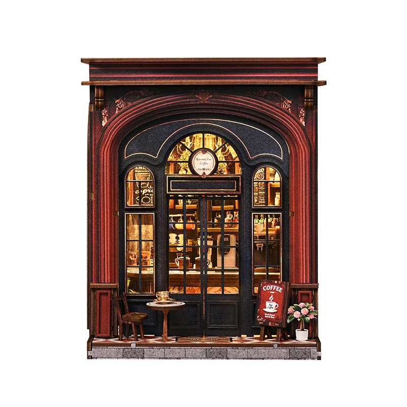 Warm Coffee House Miniature House Kit
