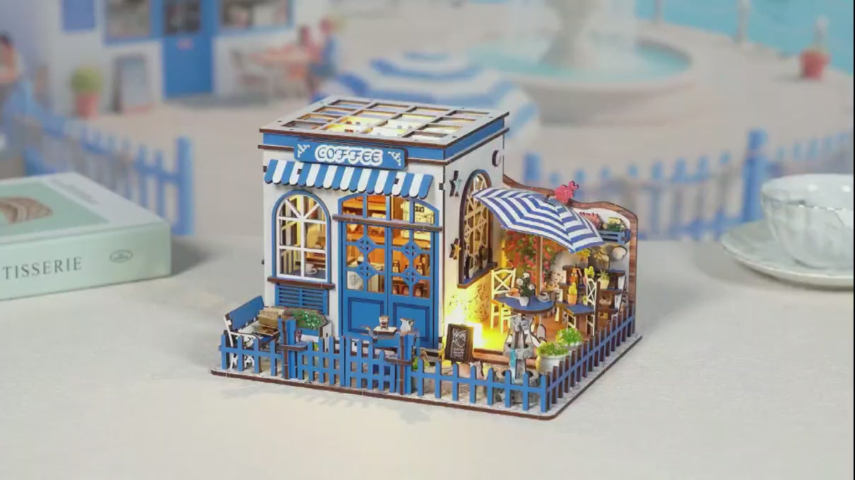 Load video: Seaside Coffee House DIY kit build and illuminated finished display video