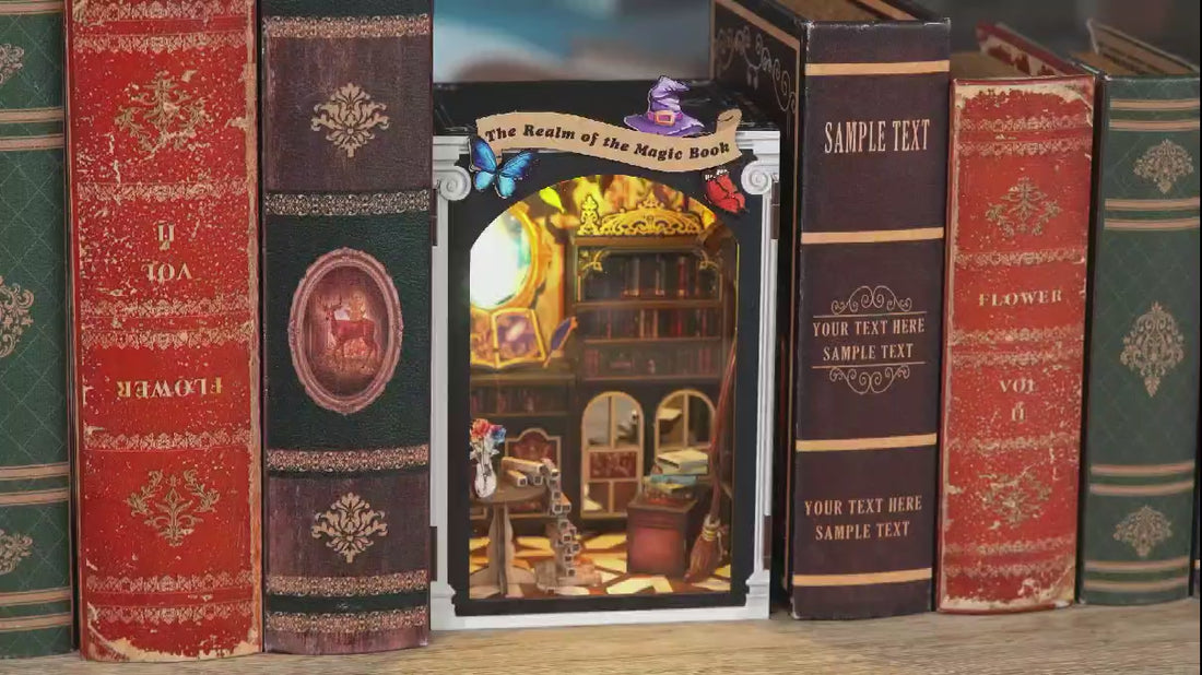 Magic Book Mirror Mini DIY kit build and illuminated finished display video