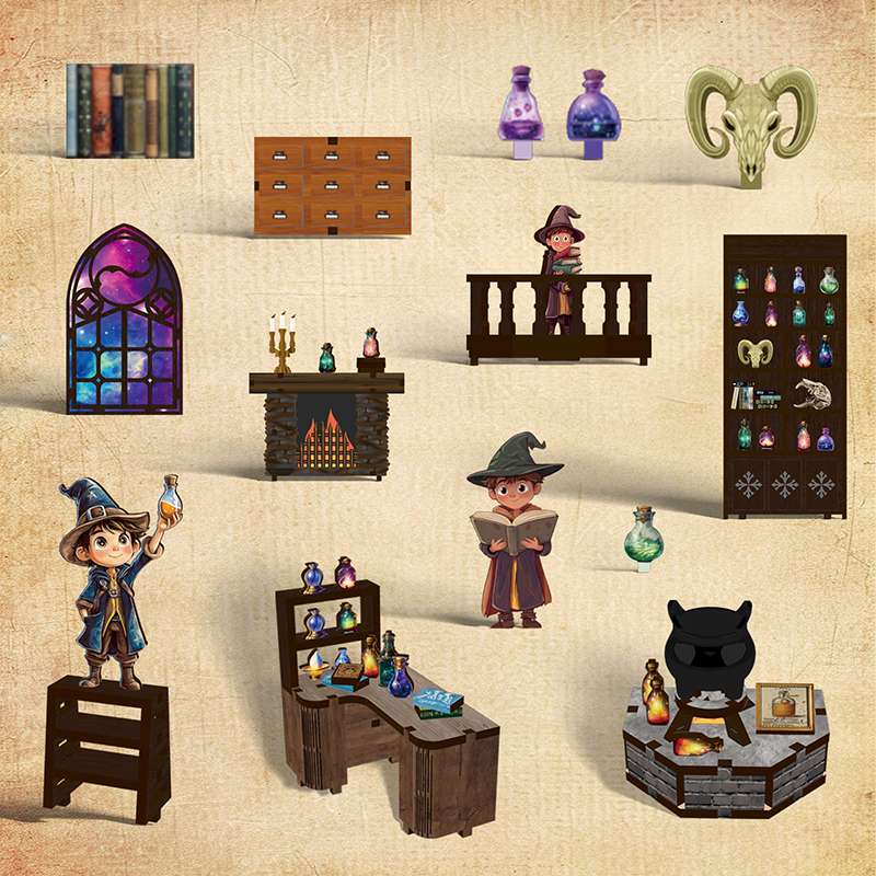 Little Wizards' Potion Lab DIY Book Nook Kit