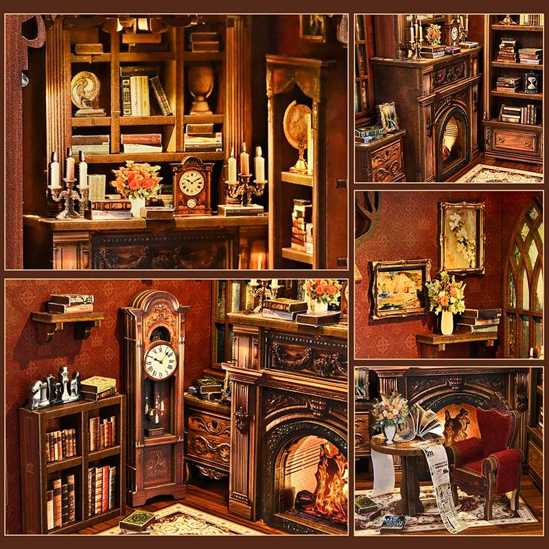 Vintage Study Room DIY Book Nook Kit