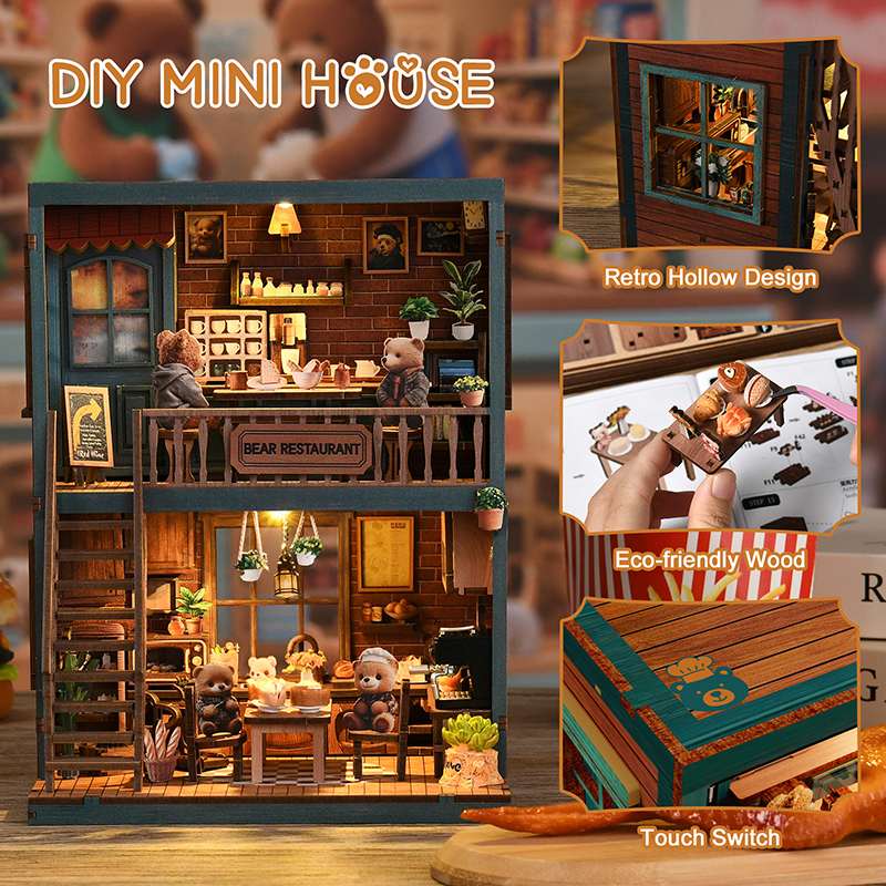 Bear Bistro Time Miniature House Kit