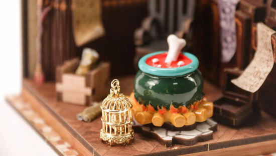 Mini Magic Potion Lab close-up miniature details for a relaxing hands-on build