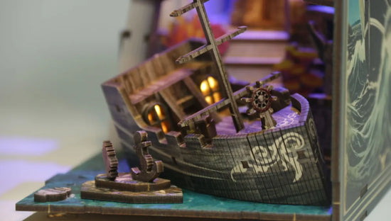 Lost Ocean Ruins Adventure close-up miniature details for a relaxing hands-on build