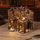 Grand Library Hall completed DIY book nook with warm LED lighting